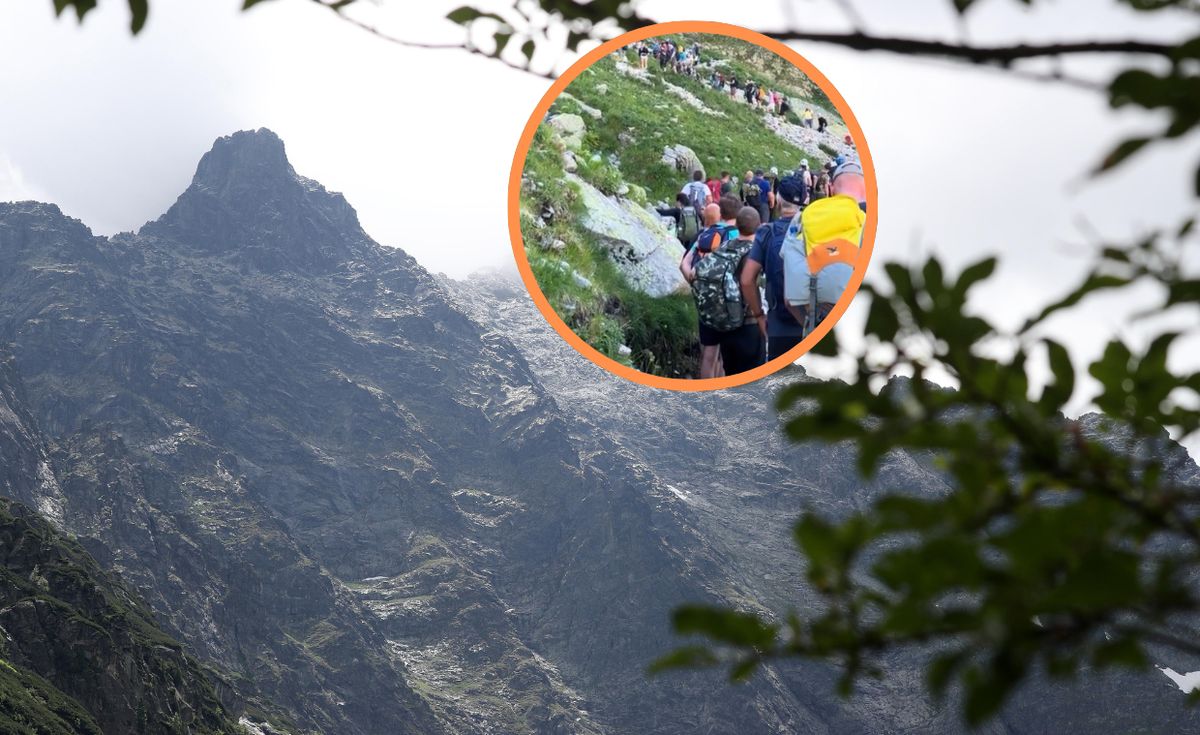 rysy, tatry, tłumy, turyści góry Gigantyczne kolejki na Rysy. Bo sąsiad wrzucił zdjęcie