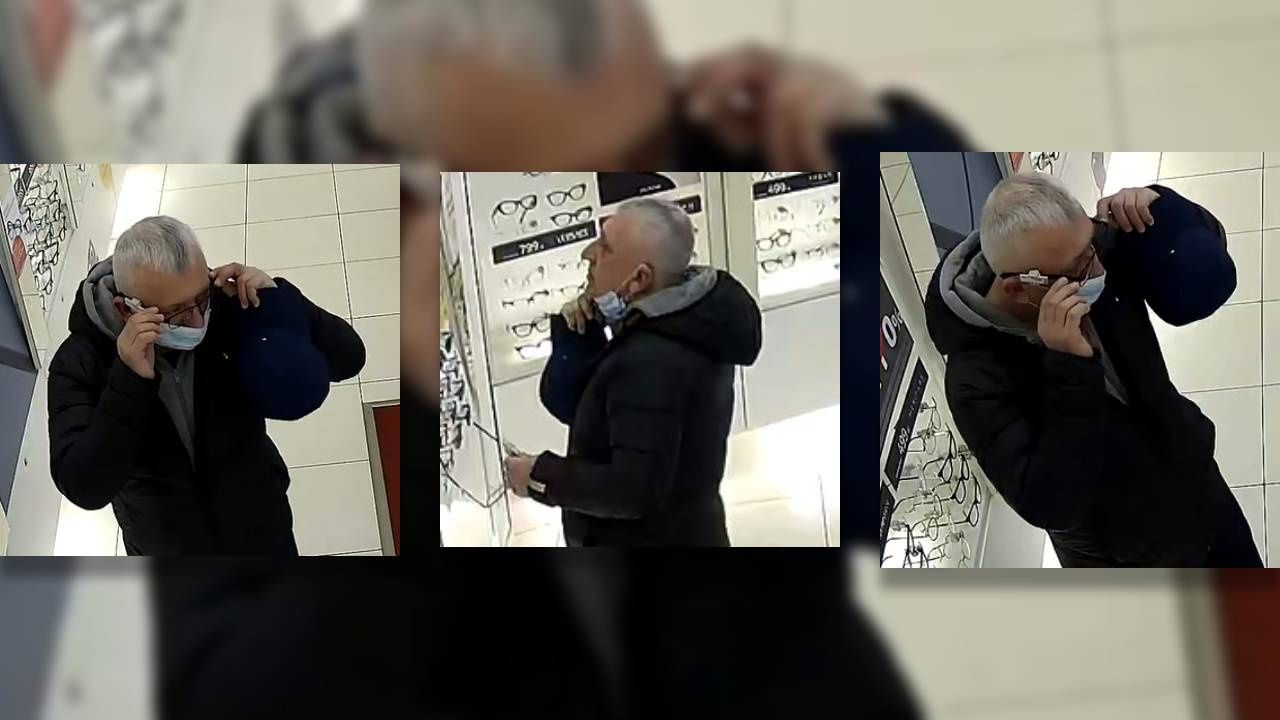 Wizerunek mężczyzny, który ukradł okulary w salonie optycznym
