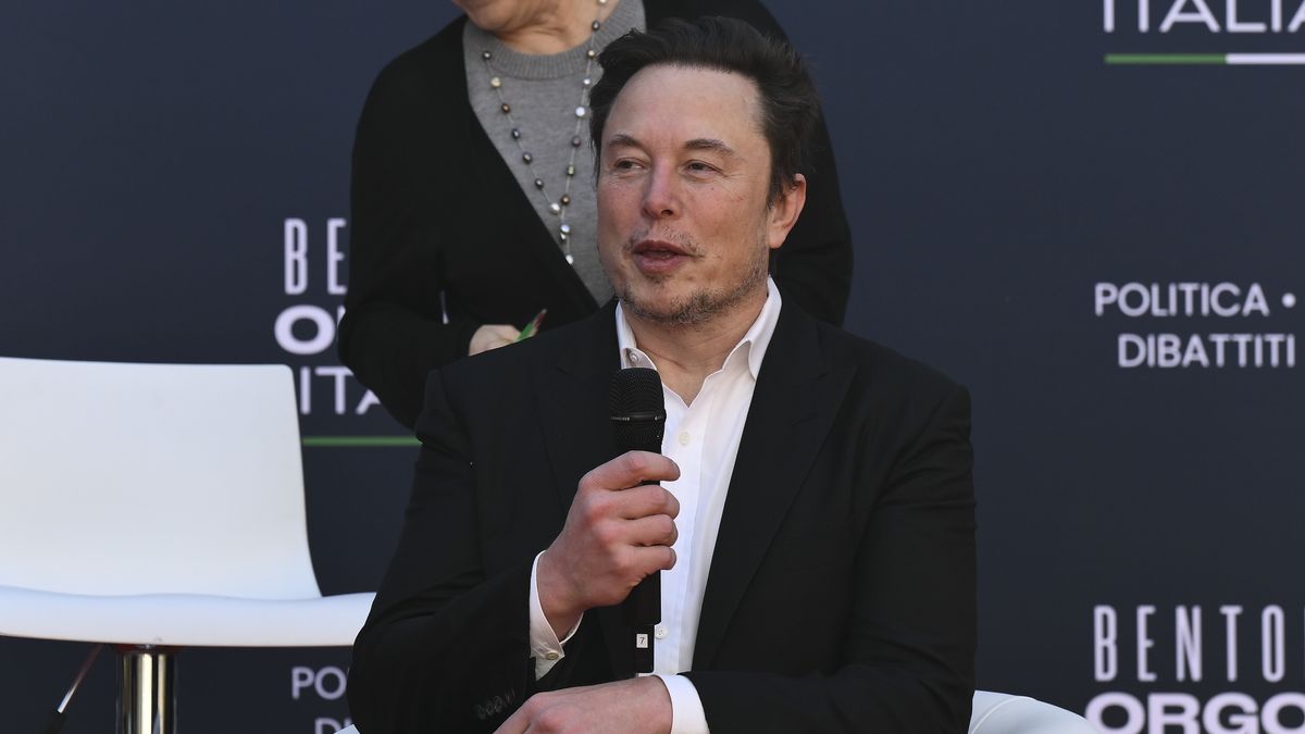 Elon Musk is attending Atreju 2023 - Orgoglio Italiano - Day 3, the celebration of Fratelli d'Italia, in Rome, Italy, on December 16, 2023. (Photo by Domenico Cippitelli/NurPhoto via Getty Images)