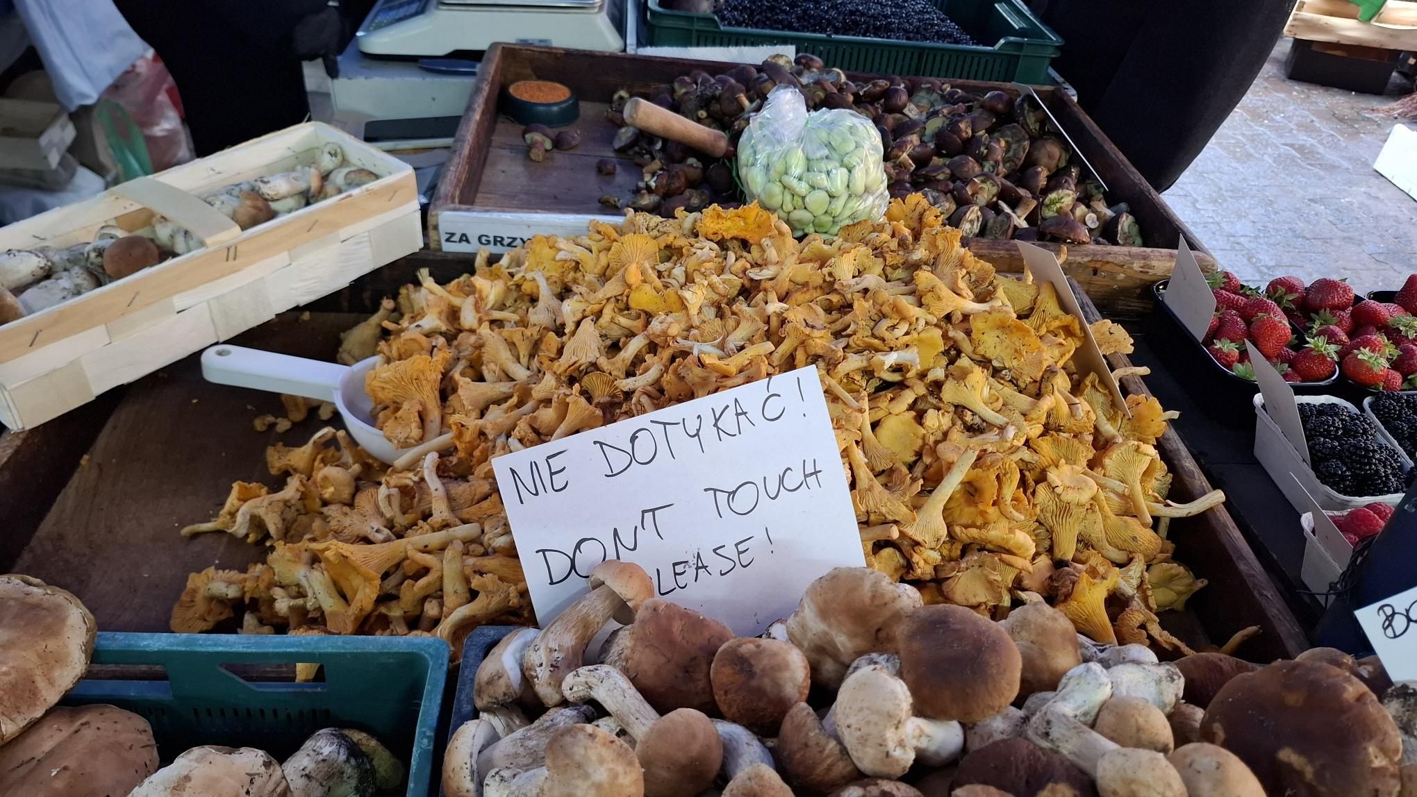 Ceny grzybów na Starym Kleparzu w Krakowie