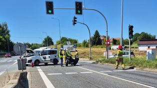 Zgłobice: Poważny wypadek. Motocyklista i 15-letni pasażer trafili do szpitala