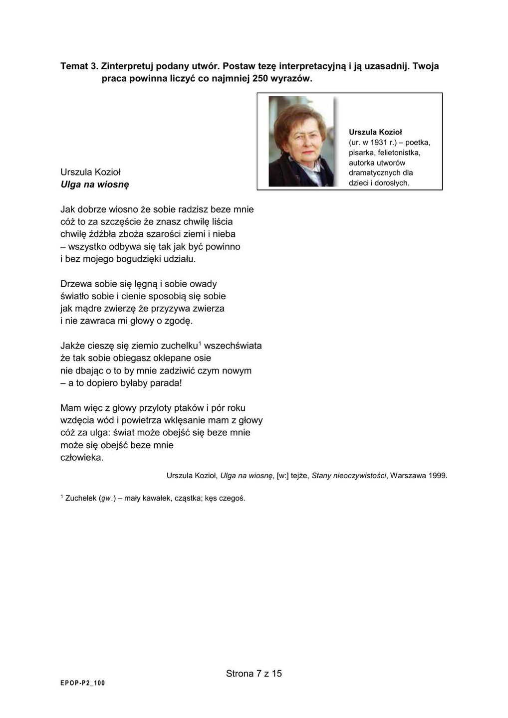 Matura 2024. J. polski. Arkusze CKE. Formuła 2015
