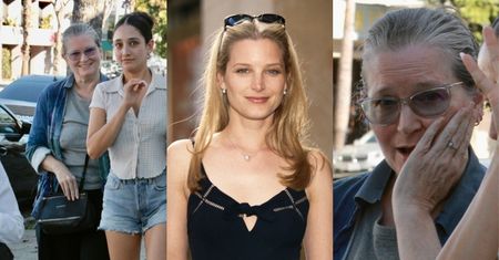 Odmieniona Bridget Fonda opuszcza restaurację po rodzinnym obiedzie. Kiedyś była megagwiazdą (ZDJĘCIA)