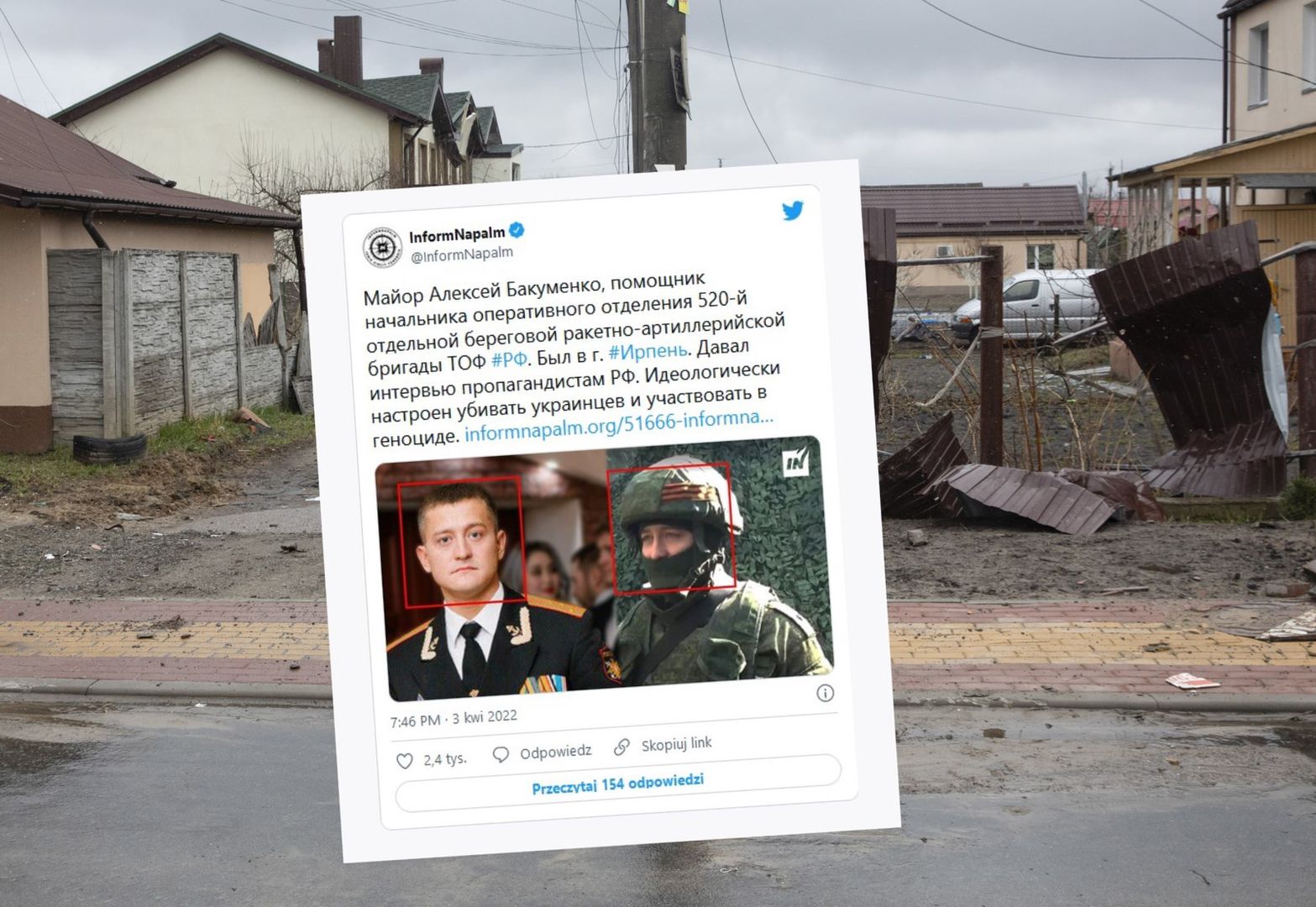 Masakra w Buczy. To on jest za nią współodpowiedzialny