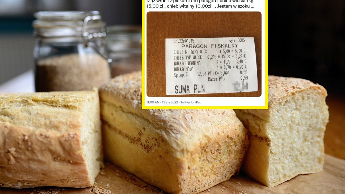 Użytkowniczka Twittera pokazała paragon za chleb. 