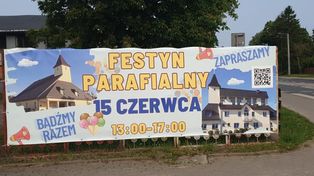 Zaproszenie na Festyn Parafialny w podkoszalińskich Mścicach