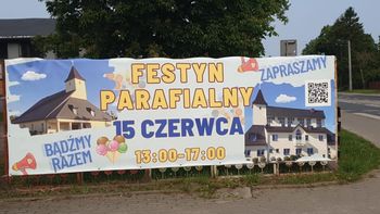 Zaproszenie na Festyn Parafialny w podkoszalińskich Mścicach