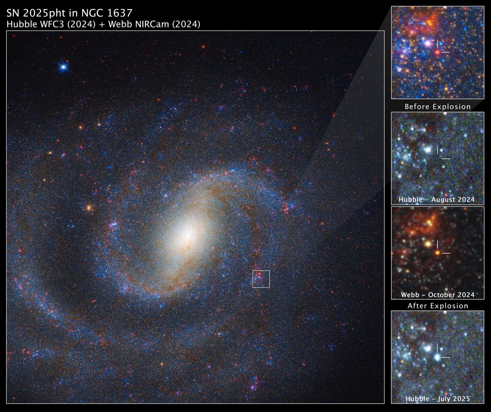 Galaktyka NGC 1637 i lokalizacja supernowej