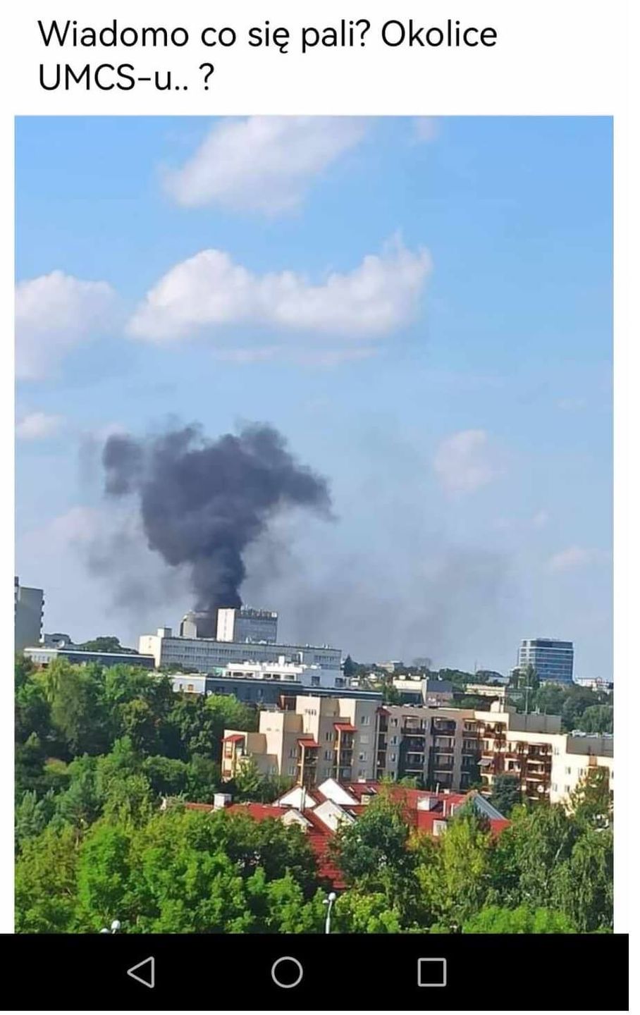 Pożar auta UMCS