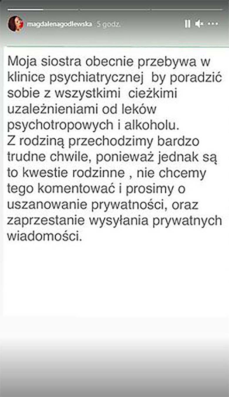 Magdalena Godlewska komentuje stan Esmeraldy Godlewskiej