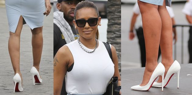 Mel B w brudnej bluzce, podartej spódnicy i w za dużych szpilkach!