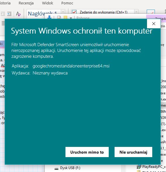 SmartScreen nie ufa instalatorowi MSI...