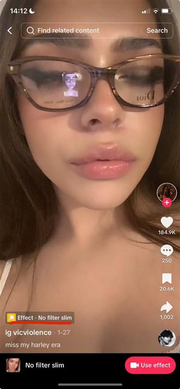 Overlay describing which filter was used on the video
