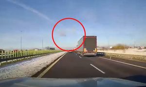 Jechała za ciężarówką. I nagle coś takiego. Dramatyczne nagranie