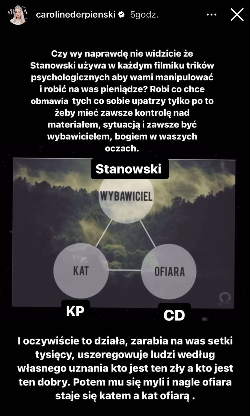 Caroline Derpienski reaguje na nowy film Krzysztofa Stanowskiego