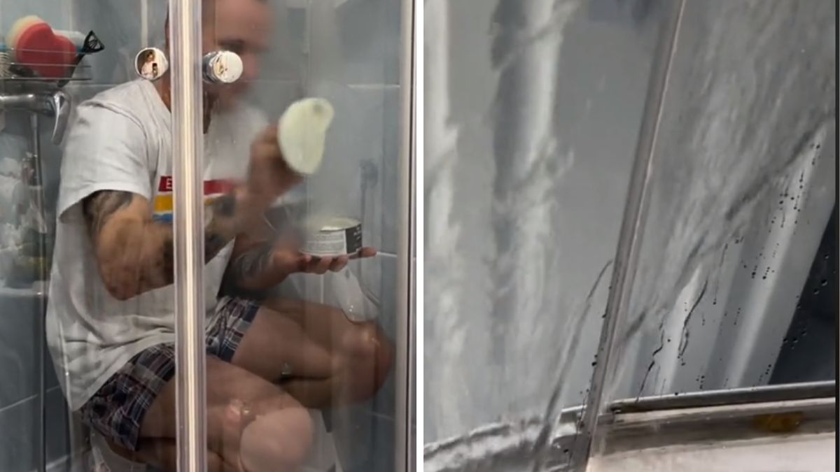 Nabłyszczanie kabiny prysznicowej.