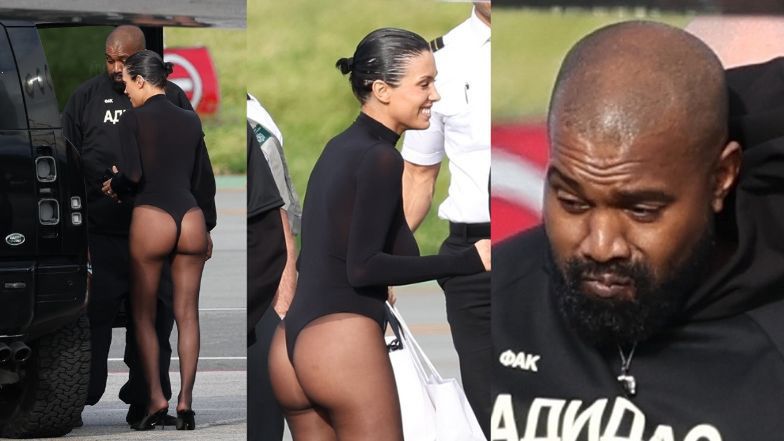 Bianca Censori ŚWIECI POŚLADKAMI na lotnisku w towarzystwie Kanye Westa (FOTO)