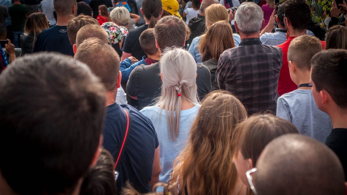 crowd, ludzie, centrum, kraków, gromada, wydarzenia, fryzura, siwy, jeden, publiczny, tylnych, skupisko, spacer, abstrakcja