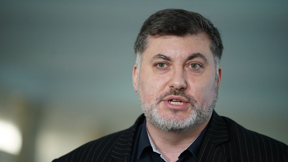 Artur Dziambor (Konfederacja) during the 48th session of the Sejm (lower house) in Warsaw, Poland, on 8 February 2022 (Photo by Mateusz Wlodarczyk/NurPhoto via Getty Images)