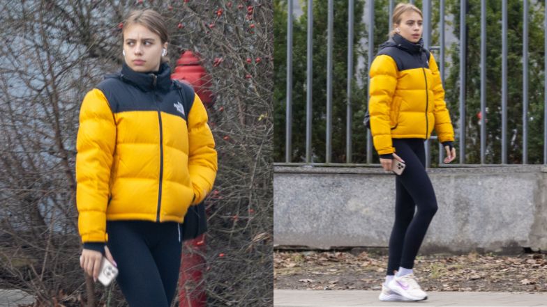 Oliwia Bieniuk w kurtce za 1200 zł i legginsach mknie z siłowni