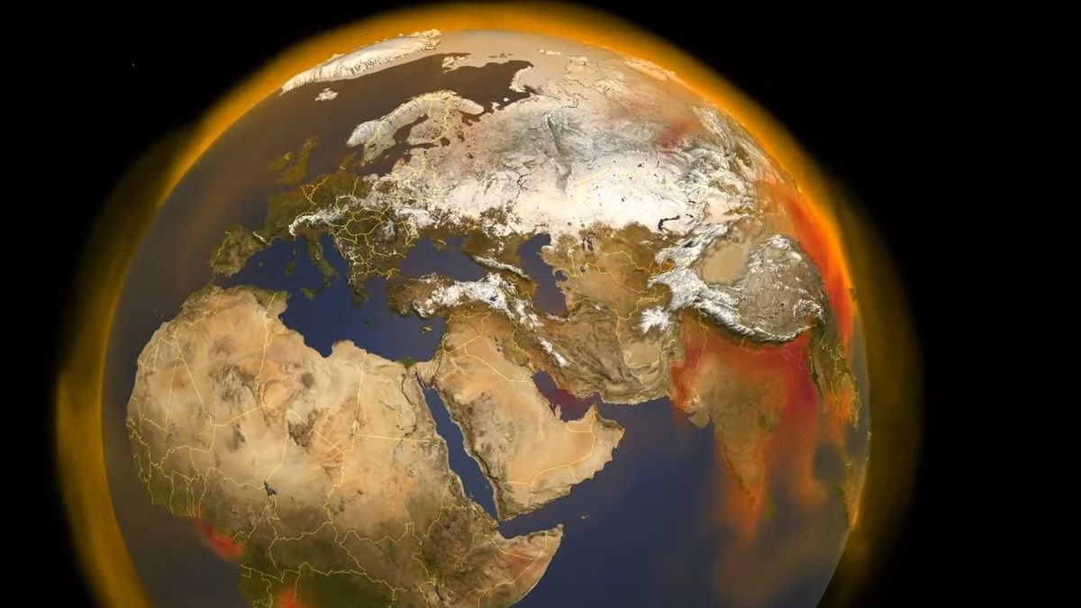 Mapa przedstawia obieg metanu na Ziemi