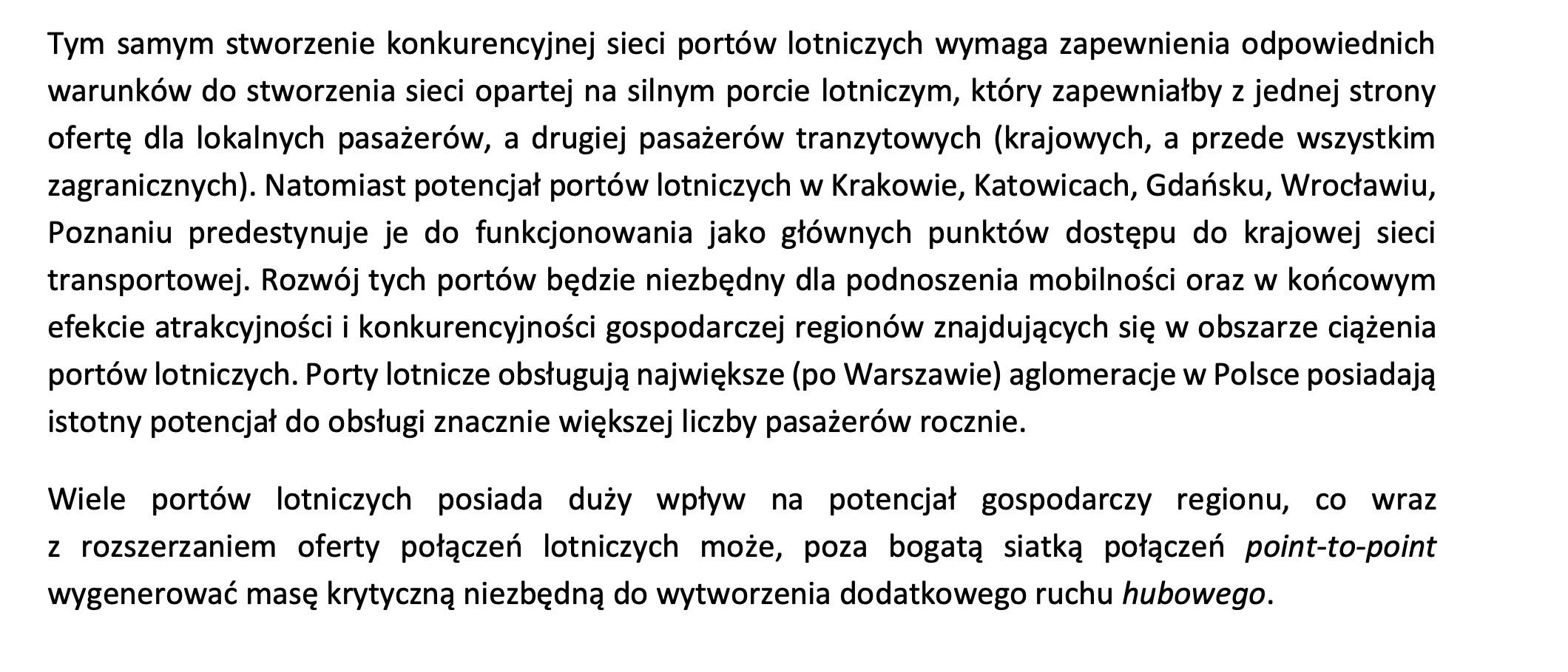 Co projekt Polityki rozwoju lotnictwa cywilnego do 2030 r. (z perspektywą do 2040 r.) mówi o sieci lotnisk regionalnych?