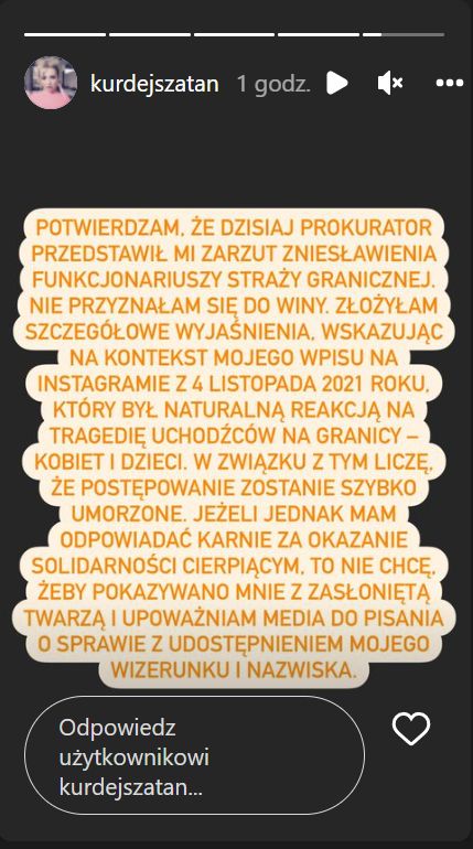 Barbara Kurdej-Szatan wydała oświadczenie