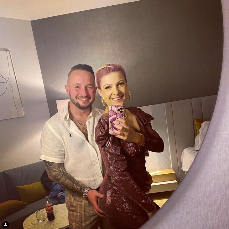 Magdalena Narożna z partnerem