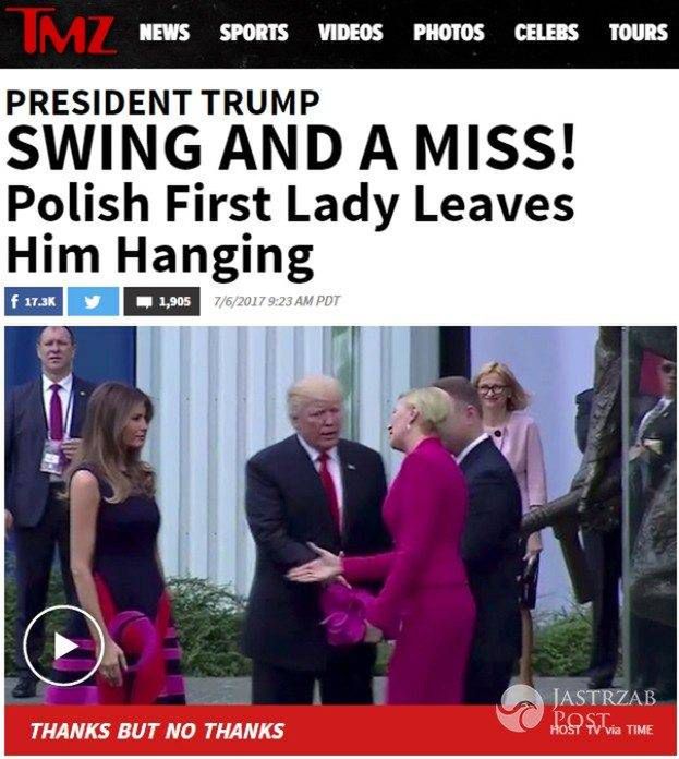 Zagraniczne media o geście Agaty Dudy wobec Donalda Trumpa