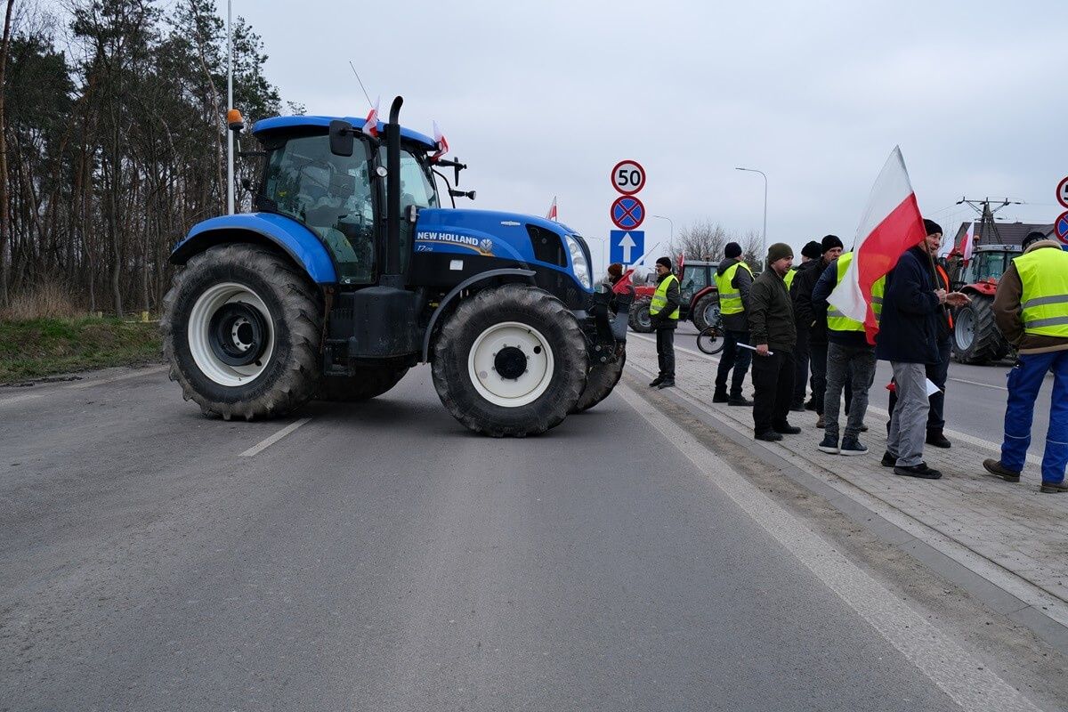 Protest rolników w Turce przy węźle Lublin Tatary