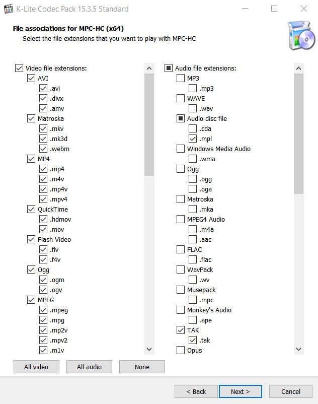 K-Lite Standard Codec Pack