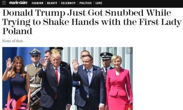 Zagraniczne media o geście Agaty Dudy wobec Donalda Trumpa