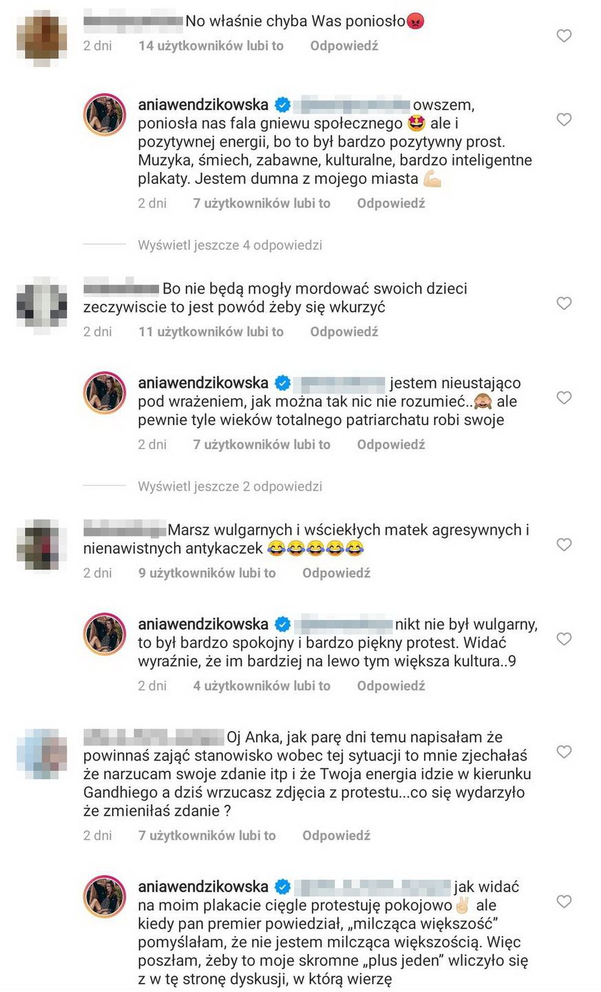 Anna Wendzikowska komentuje protesty i odpiera zarzuty internautów