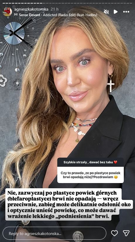 Agnieszka Kotońska o operacjach plastycznych