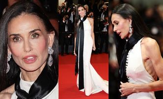 Niepokojąco szczupła Demi Moore eksponuje WYSTAJĄCE ŻEBRA na festiwalu w Cannes (ZDJĘCIA)
