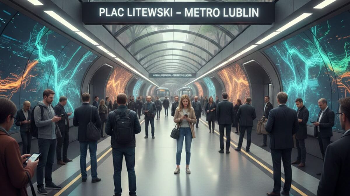 Wizualizacja metra pod Placem Litewskim w Lublinie