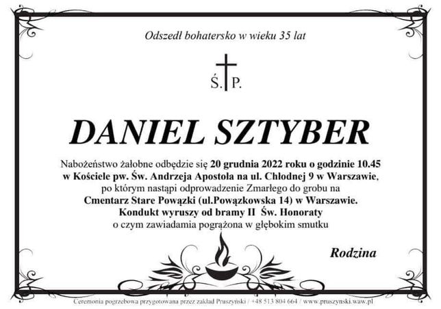 Прощальна служба за загиблим в Україні Даніелем Штибером