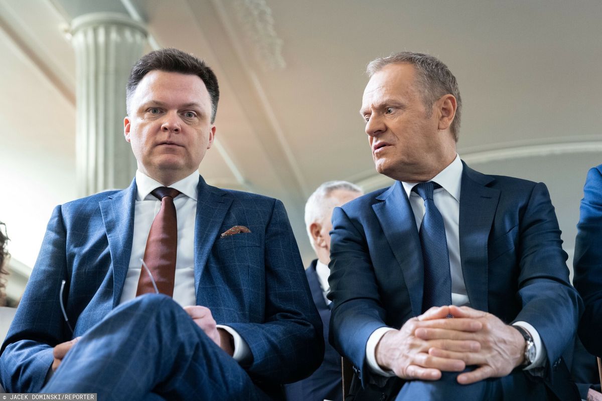 Marszałek Sejmu Szymon Hołownia i premier Donald Tusk
