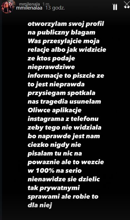 Milena z "WS" zabrała głos