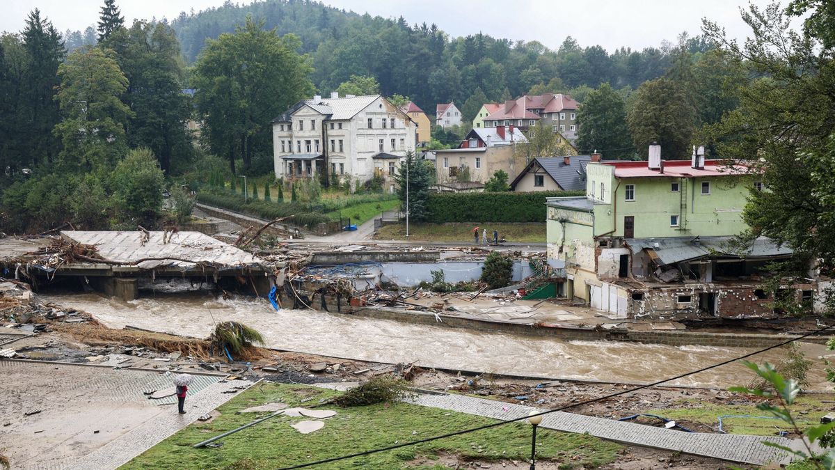 Lądek-Zdrój po przejściu fali powodziowej