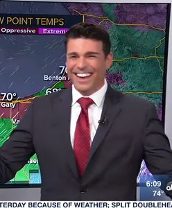 Ta prognoza pogody przejdzie do historii. Prezenter nie mógł się opanować. W studiu rozpętał się chaos