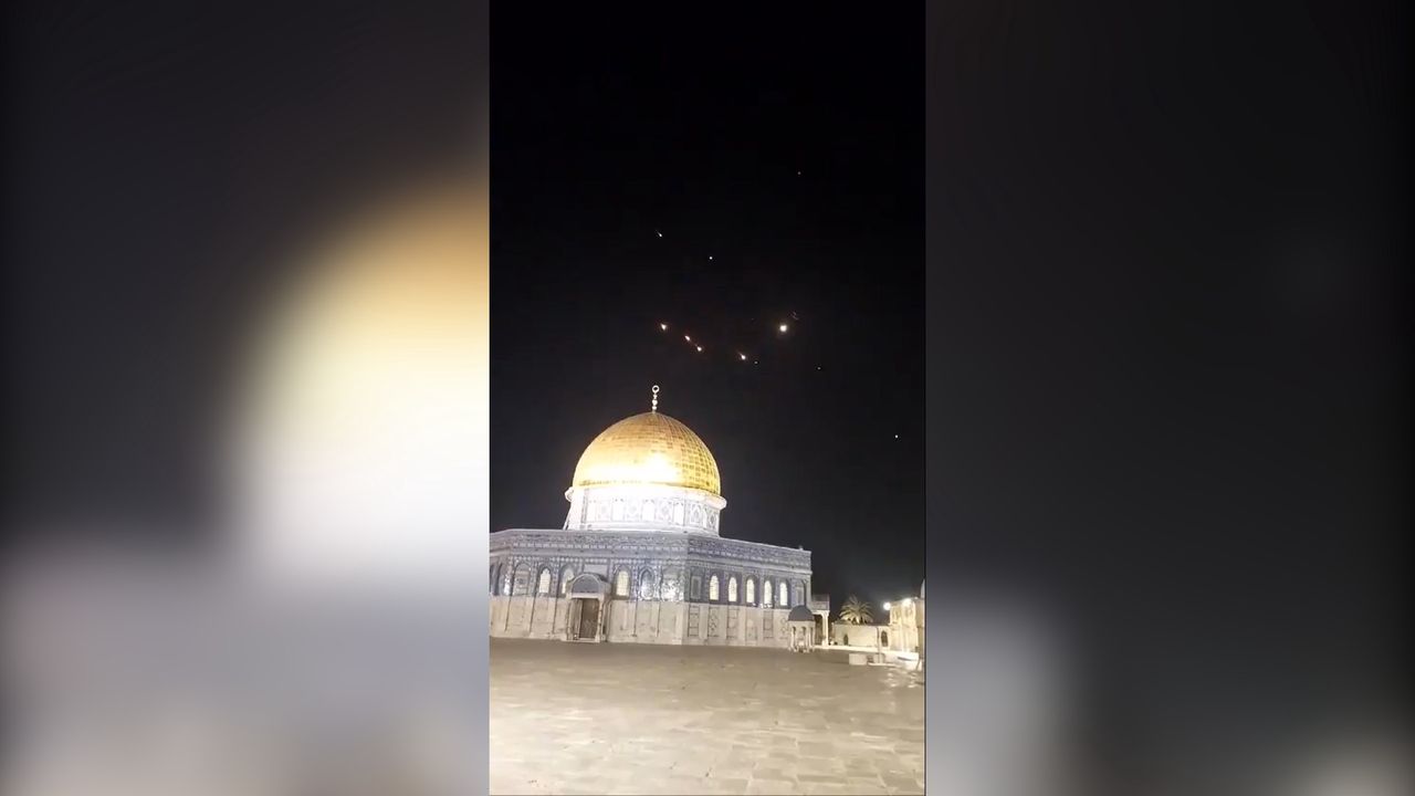 Iranian attack seen from the perspective of the Temple Mount in Jerusalem