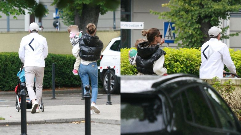 Piotr Zieliński spaceruje po Sopocie z żoną i synkiem