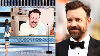 Złote Globy 2021: Jason Sudeikis "odbiera" nagrodę... W DRESIE