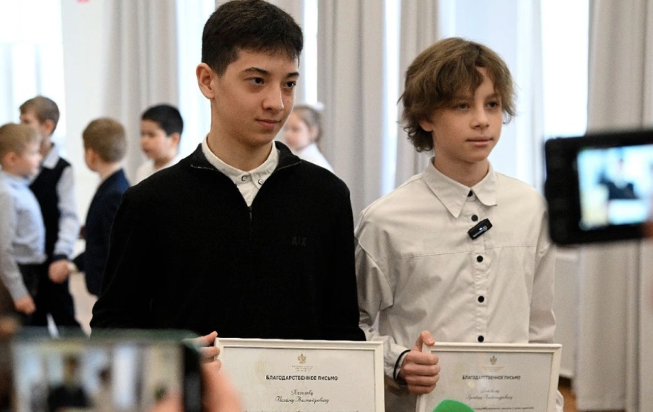 Two students from a Russian school in Krasnogorsk, a town where Crocus City Hall operates, have been awarded for bravery.