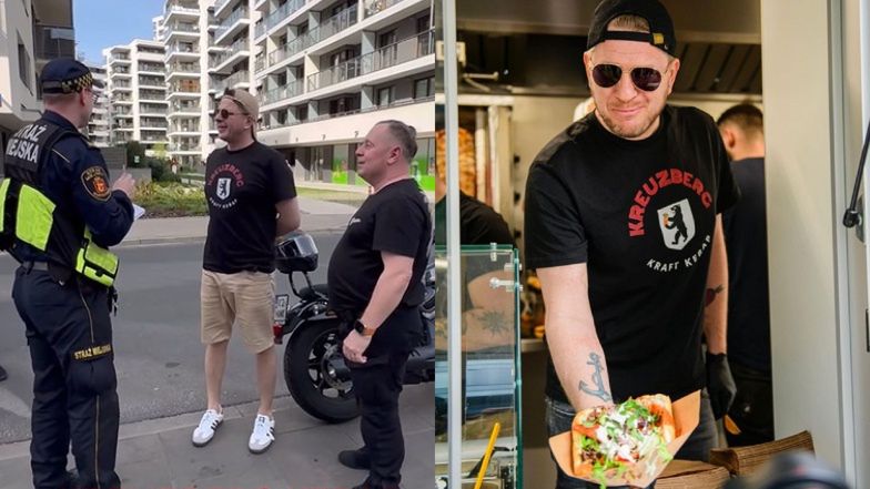 Filip Chajzer gościł dziś przy swoim foodtrucku strażników miejskich