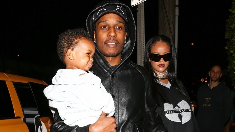 Rihanna i ASAP Rocky ubrani na czarno spacerują z synem do ulubionej restauracji 