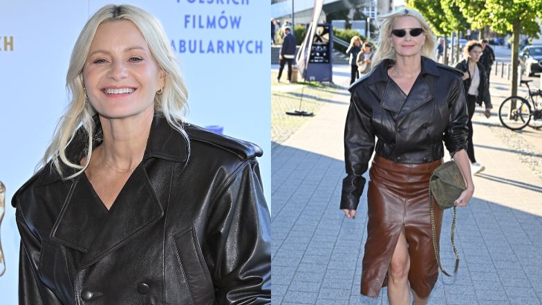 Kożuchowska w skórze zadaje szyku na festiwalu filmowym