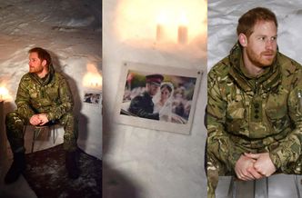 Smutny i zmarznięty książę Harry siedzi w igloo ze zdjęciem Meghan Markle (FOTO)