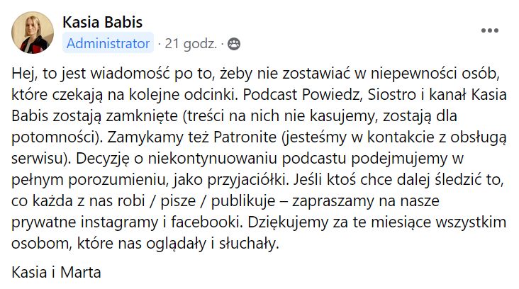 Kasia Babis kończy działalność w internecie